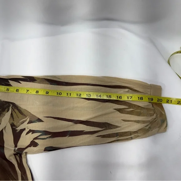 B.L.E.U. USA XL Elegant Floral Gold Stud Stretchy Women's Top Long Sleeve Shirt - Picture 10 of 15